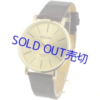 クラシック丸型♪アナログ腕時計【MINGBO・2014年製】 新品