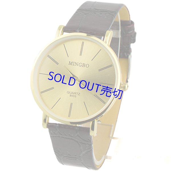 画像1: クラシック丸型♪アナログ腕時計【MINGBO・2014年製】 新品