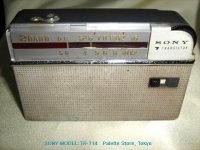 SONY MODEL:TR-714 MW/SW 7石トランジスタラジオ 1959年【革ケース付き】 グレーカラー