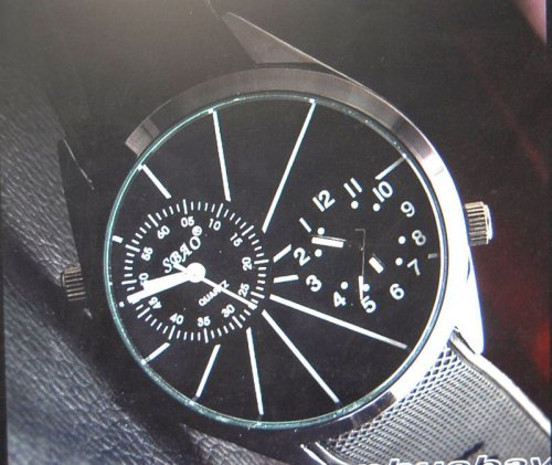 追加の写真1: Dual デュアルタイム・Fashion Sport Two Time Dual Zone Quartz黒ラバーベルト腕時計【SBAO・2015年製】新品 