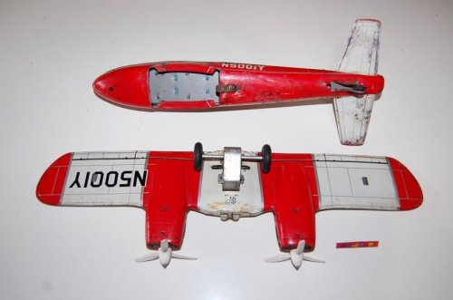 追加の写真2: 国産絶版・ブリキ飛行機 "PIPER" 双発プロペラ機【ATC旭玩具製作所】1960sヴィンテージブリキおもちゃ・