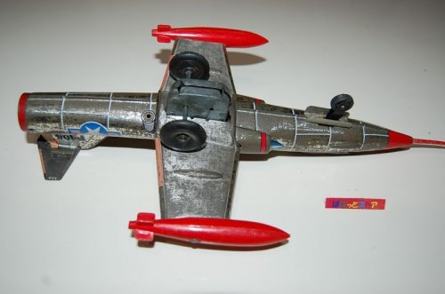 追加の写真2: ASC Aoshin（アオシン）製 ロッキードF-104 ジェット戦闘機 ヴィンテージ・ブリキおもちゃ・当時もの