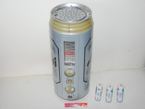 追加の写真3: アサヒビール創業100周年記念・アサヒスーパードライ大型ビッグ1000ml缶ビール型 NEC 日本電気製　AM/FM ラジオ 1989年製