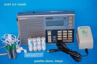 ソニー ICF-7600D　FM/ LW/AM/SW PLL SYNTHESIZED RECEIVERラジオ・ソニー純正ACアダプター付き・1983年日本製