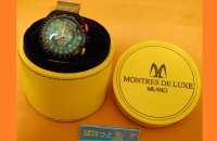 1950年代イタリア空軍パイロットウォッチ再現MONTRES DE LUXE クロノグラフ腕時計・2008年10月　イタリア製・実用稼働品