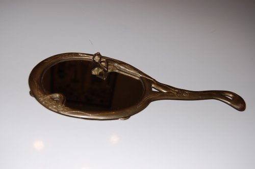追加の写真1: 古いフランスのハンドミラー（手鏡）真鍮