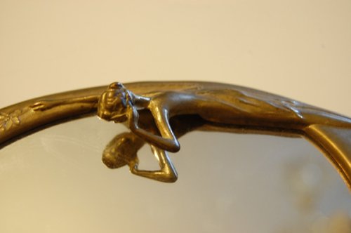 追加の写真2: 古いフランスのハンドミラー（手鏡）真鍮