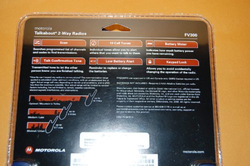追加の写真2: 【新品未開封】 米国・MOTOROLA ”Talkabout 2-Way Radios” FV300 乾電池式 トランシーバー 2台セット 2009年型 ・再入荷品