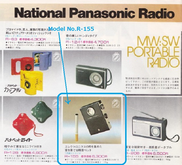 松下電器産業・Model No.R-155 ７石ゲルマニウム トランジスターミニ 