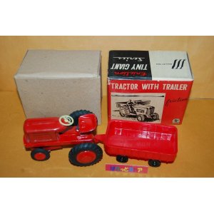 画像: 国産絶版ブリキ・SSS インターナショナル商事 No.S-1175 TRACTOR WITH TRAILER 1960's 当時品・