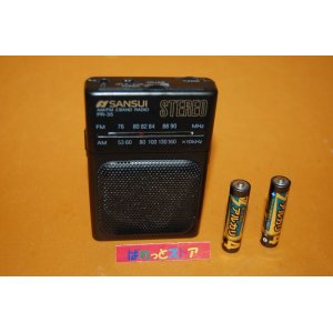 画像: 山水電気 MODEL PR-35 2バンド(FM/AM)ポケットステレオラジオ受信機・1990年代前半
