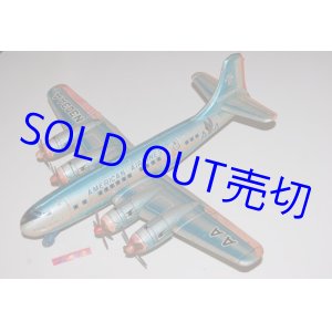 画像: "LINEMAR"・米澤玩具(ヨネザワ)製・超大型『アメリカン航空』DC-7C型４発レシプロ旅客機ブリキ・1950年代中期発売品