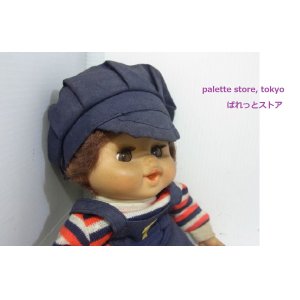 画像: SHIBA・シバ製作所『帽子を被った男の子』眼の開閉ギミック付き・1970年代　日本製ヴィンテージドール