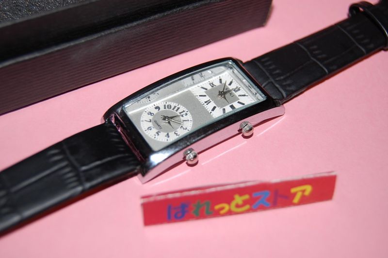 画像: デュアルタイム・２ヶ国アナログ 銀＆白文字盤クラシックデザイン♪腕時計【SOKI・2015年製】SLVC 新品 