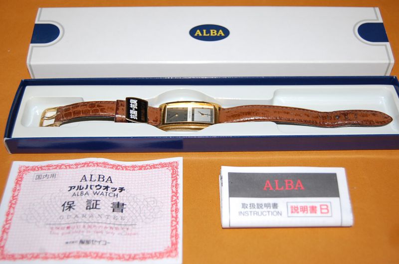 画像: SEIKO ALBA QUARTZ セイコー クォーツ デュアル　タイム V400-5960 上下腕時計[電池交換OK]