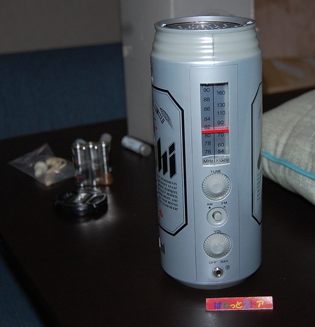 画像2: アサヒビール創業100周年記念ノベルティー・AM/FMラジオ『Asahi Super DRY』大型ビッグ1000ml缶ビール型NEC 日本電気特製・1989年11月製【未使用・箱付き】