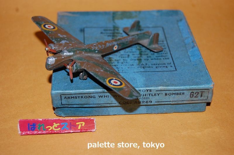 画像: 英国・DINKY-TOYS No. 60T アームストロング・ホイットワース ホイットレイ英国空軍爆撃機・希少な元箱付き・1937年製品