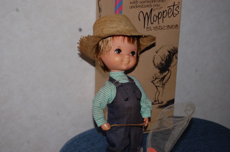画像1: 柴製作所・ちいさなときめき FRAN MARデザイン・『 Moppets モペット 』麦藁帽子の男の子ドール・1973年・日本製・元箱付き