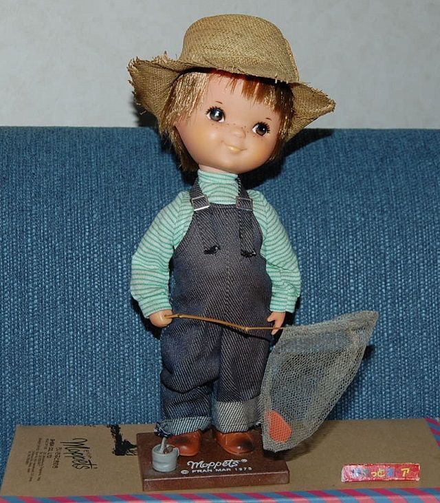 画像: 柴製作所・ちいさなときめき FRAN MARデザイン・『 Moppets モペット 』麦藁帽子の男の子ドール・1973年・日本製・元箱付き