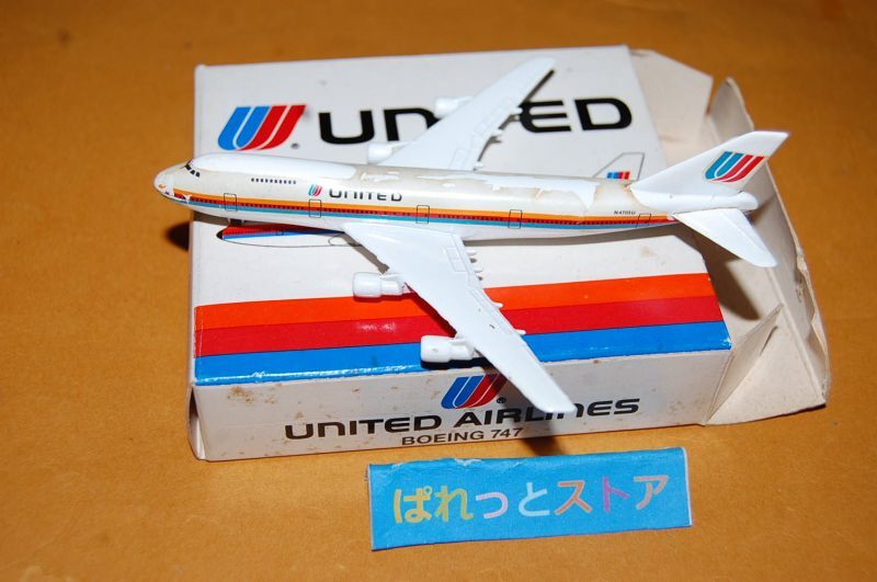 画像1: ドイツ製・SCHABAK社 Nr.901/23 UNITED AIRLINES  BOEING 747-200 ・1980年代後期品・元箱付き