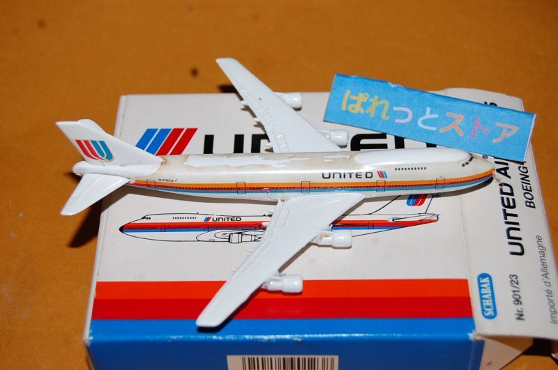 画像: ドイツ製・SCHABAK社 Nr.901/23 UNITED AIRLINES  BOEING 747-200 ・1980年代後期品・元箱付き