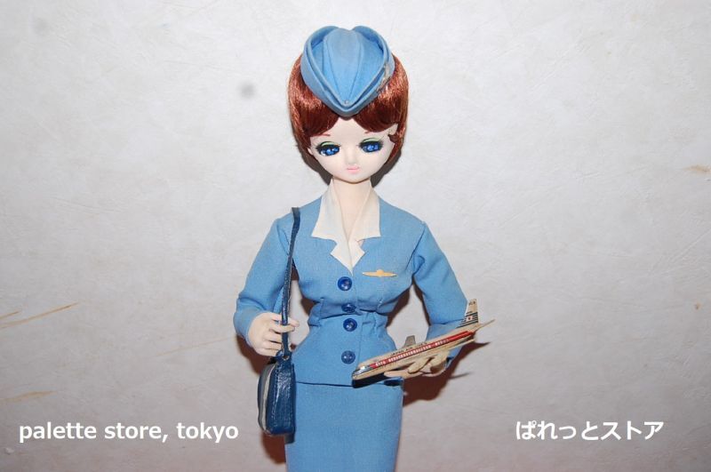 画像1: 羽田・東京国際空港内売店　JAL 日本航空 スチュワーデス人形 ・ダグラスDC-8型旅客機模型付 1960年当時物