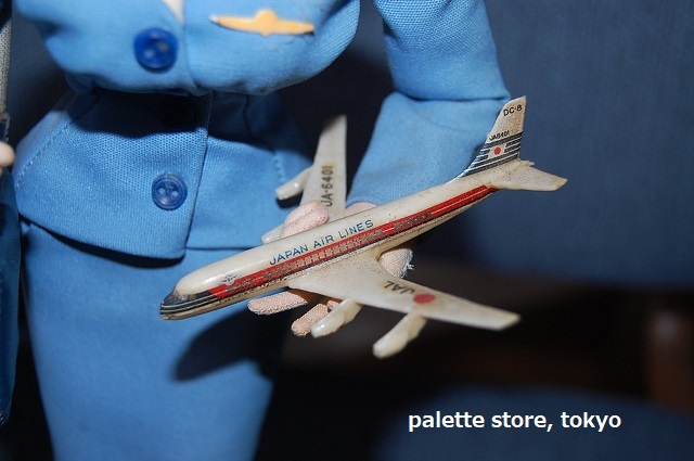 画像3: 羽田・東京国際空港内売店　JAL 日本航空 スチュワーデス人形 ・ダグラスDC-8型旅客機模型付 1960年当時物