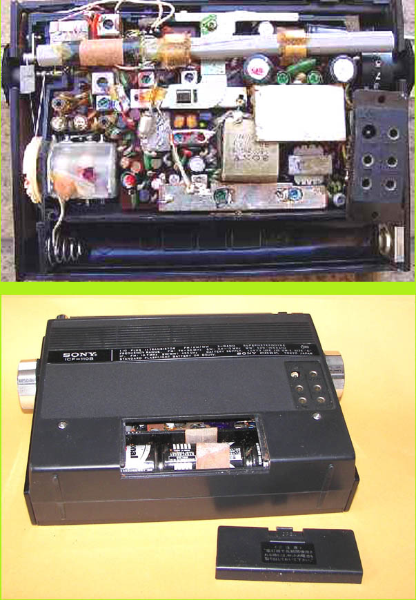 画像: ソニー　MODEL ICF-110B FM/SW/MW 3BAND RADIO 1970年型 黒革ケース付　