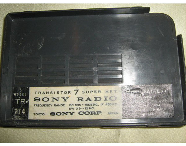 SONY MODEL:TR-714 MW/SW 7石トランジスタラジオ 1959年【革ケース付き 